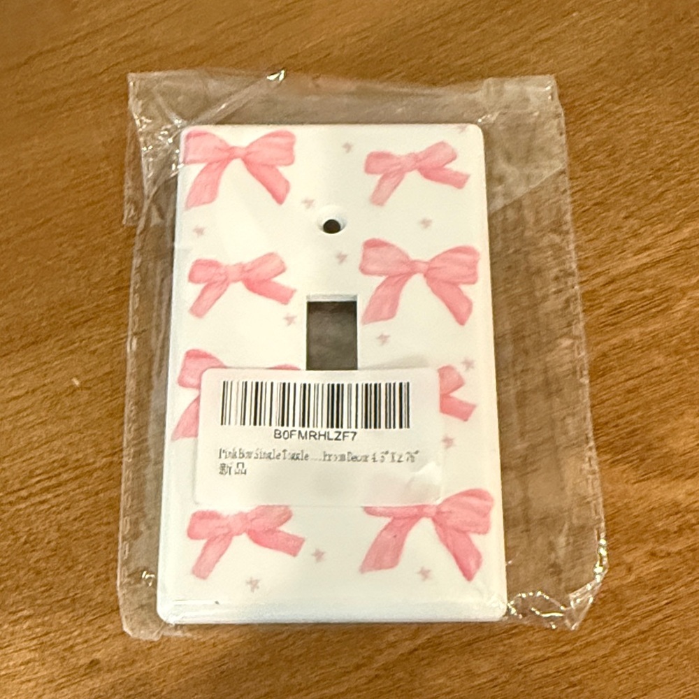 Pink Bow Light Switch Cover